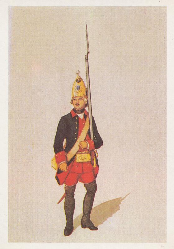 Russian Military Army Unidentified Uniform 1700s 3 Soviet Postcard