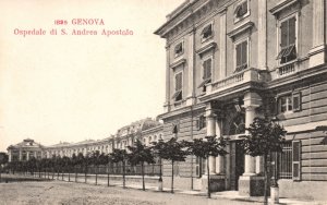 Vintage Postcard 1900's Hospital of St. Andrew the Apostle Building Genoa Italy