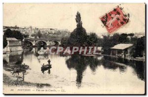 Poitiers Old Postcard View CEuville (boat washing)