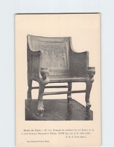 Postcard Fauteuil du tombeau du roi Jouiya et de la reine Fouiyau Cairo Egypt