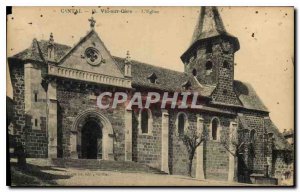 Old Postcard Cantal Vic on Cere Church