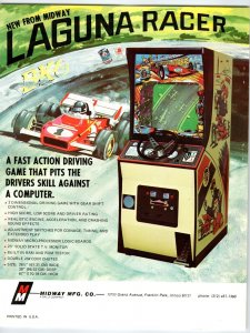 Laguna Racer Video Arcade Game FLYER Original Retro Promo Vintage Artwork 1977