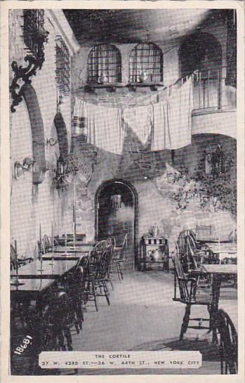 New York City The Cortile Restaurant 1943