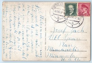 Plzeň Czech Republic Postcard St. Antonic near Blatnice 1937 Vintage Posted