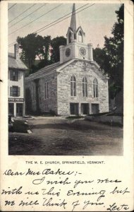 Springfield Vermont VT Church c1910s Postcard
