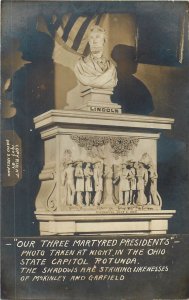 President Lincoln Capitol Ohio martyred presidents McKinley & Garfield shaddows 