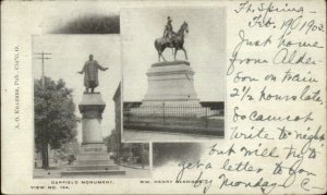 Cincinnati Garfield & Harrison Monuments Ft. Fort Spring WV Cancel & Message