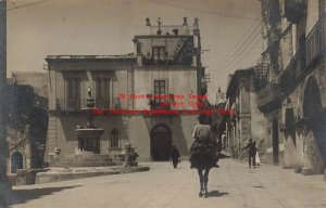 Italy, Sicily, Taormina, RPPC, Street Scene, Photo