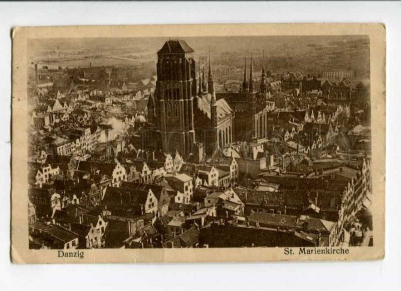 289136 POLAND DANZIG GDANSK Marie church 1929 y RPPC to USSR w/ Danzig stamps