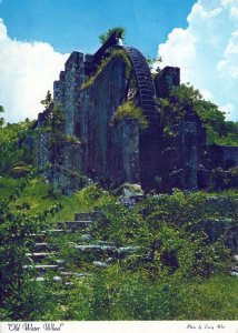 VINTAGE CONTINENTAL SIZE POSTCARD OLD WATER WHEEL JAMAICA MAILED 1977