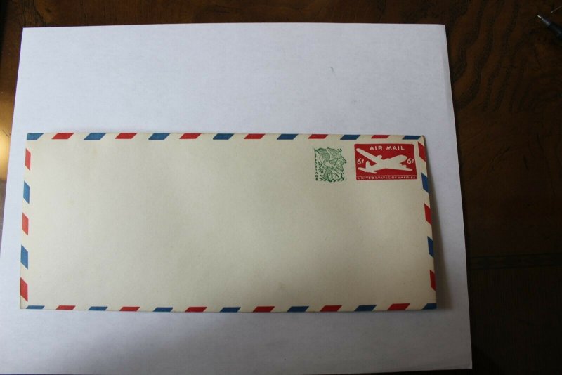 1958 Designs of 1946 U.S. Postage Stationary #10 Envelope w/Barber Stripe Crease