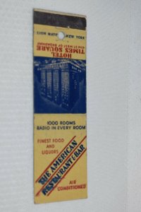 Hotel Times Square The American Restaurant and Bar NY 20 Strike Matchbook Cover