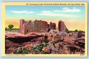 1940 San Juan County Utah UT Vintage Postcard Hovenweep Castle National Monument