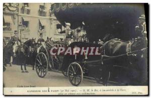 Old Postcard Visit of HM Alfonso XIII in Paris HM the King's arrival at the s...