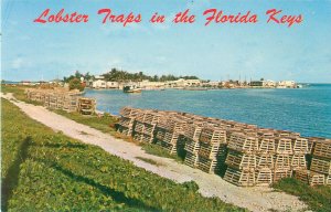 Lobster Traps in the Florida Keys, Conch Key Linen Postcard