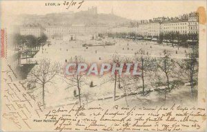 Old Postcard Lyon Place Bellecour (1900 card)