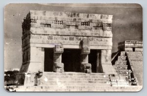 c1958 RPPC Tiger Ruins at Chichen Itza Mayan Ruins Mexico VTG Postcard 1513