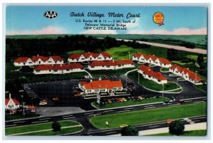 c1950's Dutch Village Motor Court New Castle Delaware DE Vintage Postcard 
