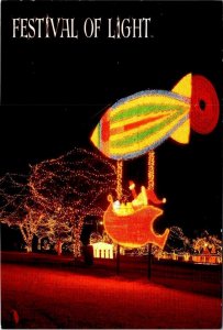 Chickasha, OK Oklahoma  CHRISTMAS FESTIVAL OF LIGHT Santa~Balloon 4X6 Postcard