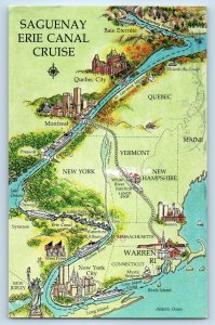 1991 Warren Rhode Island Postcard Erie Canal American Canadian Caribbean Line