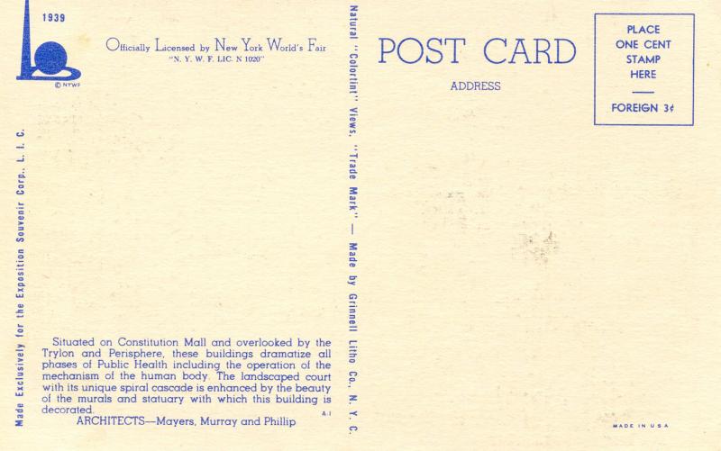 NY - 1939 New York World's Fair. Medicine & Public Health, Science & Educatio...