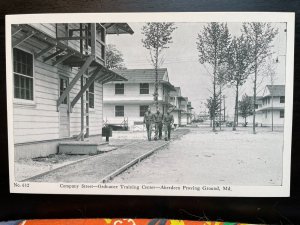 Vintage Postcard 1941 Company Street, Aberdeen Proving Ground, MD (REAL PHOTO)