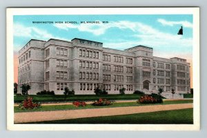 Milwaukee WI-Wisconsin, Washington High School Vintage Postcard 