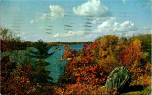 Postcard ON Muskoka Gravenhurst Muskoka Bay from The Lookout Park 1965 K32