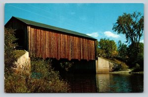 Covered Bridge Near Greenfield New Hampshire Vintage Postcard 0079