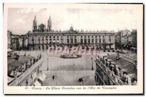 Old Postcard Nancy Place Stanislas view of the Arc de Triomphe