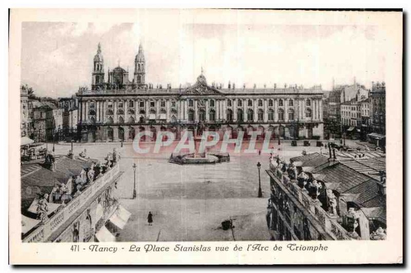 Old Postcard Nancy Place Stanislas view of the Arc de Triomphe