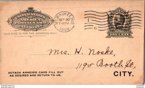 US Postal stationery 1c Milwaukee 1909