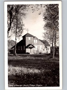 c1945 Lutheran Church Palmer Alaska AK RPPC Real Photo Postcard