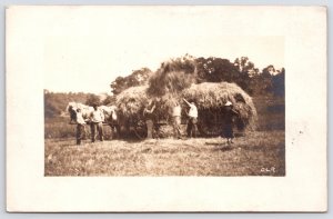 RPPC Farmer & Hands Load Haybale w/Pitchforks in Motion~Long Haywagon~DLR Series