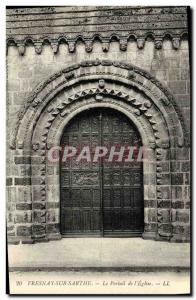 Old Postcard Fresnay-sur-Sarthe The Church of The Gate