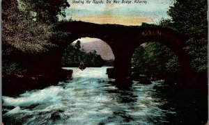 c1910 KILLARNEY IRELAND SHOOTING THE RAPIDS OLD WEIR BRIDGE POSTCARD 34-264