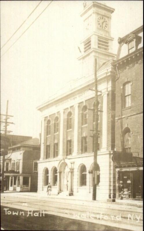 Waterford NY Town Hall c1910 Real Photo Postcard