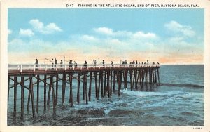 Fishing in the Atlantic Ocean, End of Pier Daytona Beach, Florida  