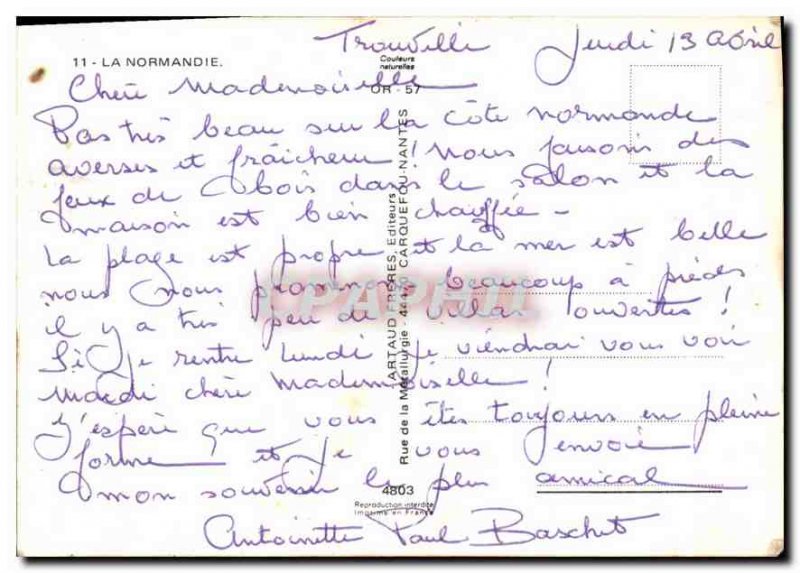 Modern Postcard Normandy