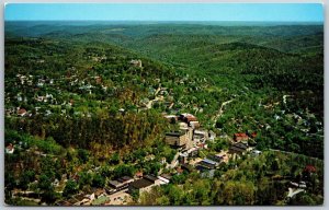 Vtg Eureka Springs Arkansas AR Business District City Aerial View Postcard