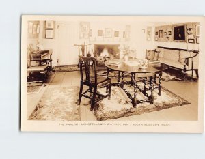 Postcard The Parlor Longfellows Wayside Inn South Sudbury Massachusetts USA
