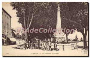 Old Postcard Grasse La Fontaine Du Cours
