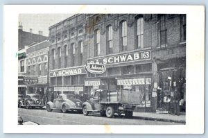 1939 Memphis Tennessee Postcard A Schwab Department Store Building Classic Cars