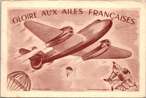 Postcard Gloire Aux Ailes Francaises