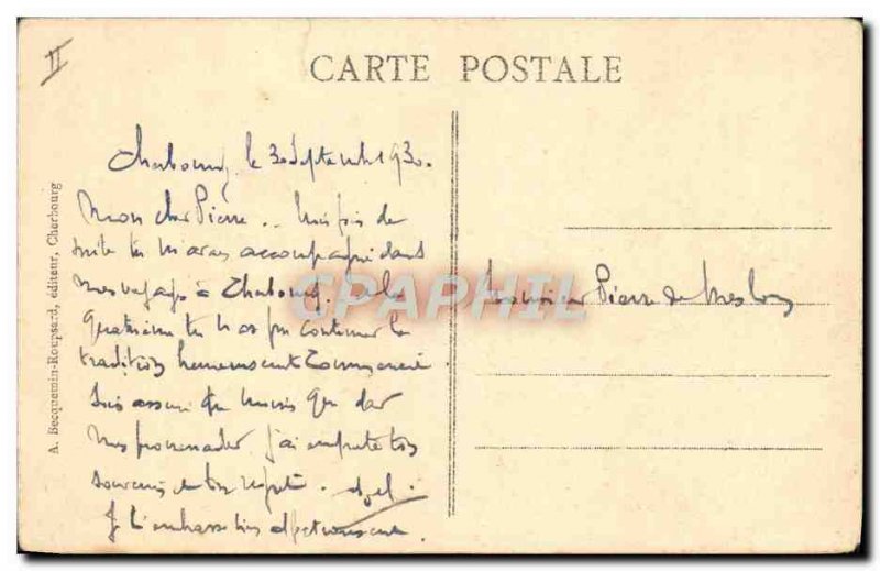 Old Postcard Boat War Cherbourg Ariane Submarine