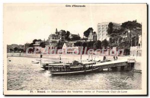 Old Postcard Dinard Debarcadere The Green Stars And Moonlight Walk