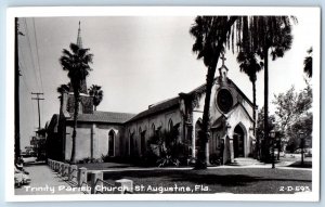 St. Augustine Florida Postcard RPPC Photo Trinity Parish Church Cline c1950's