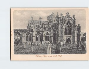 Postcard Melrose Abbey from South West Melrose Scotland