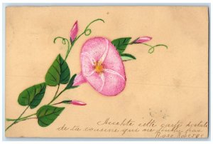 c1905 Hand Painted Art Flower Holyoke Massachusetts MA Posted Antique Postcard