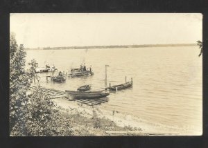 RPPC STORM LAKE IOWA BIBLE CAMP BOATING BOATS REAL PHOTO POSTCARD